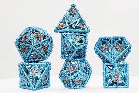Hollow - Grim Scythe Blue Metal Dice Set